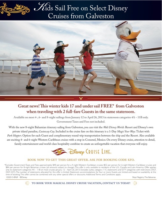 Kids Sail Free on the Disney Cruise Line from Galveston, Texas