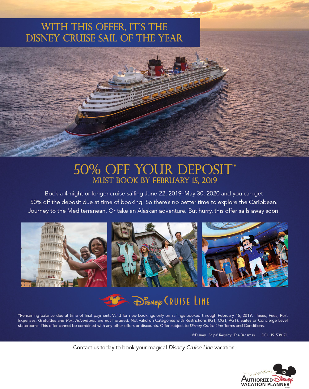 Disney Cruise Deposit Discount